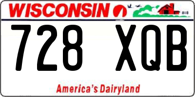 WI license plate 728XQB