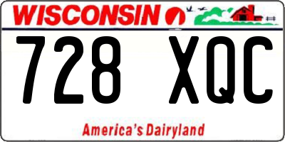 WI license plate 728XQC