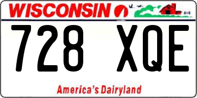 WI license plate 728XQE