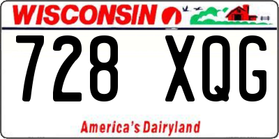 WI license plate 728XQG
