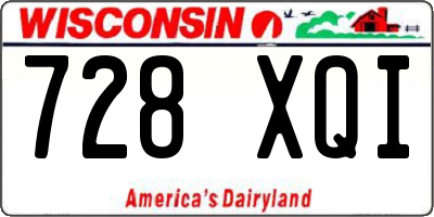 WI license plate 728XQI