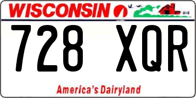 WI license plate 728XQR