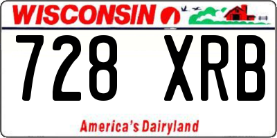 WI license plate 728XRB