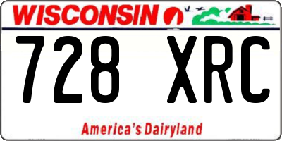 WI license plate 728XRC