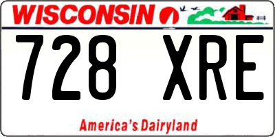 WI license plate 728XRE