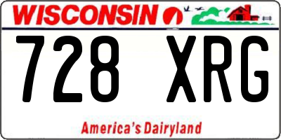 WI license plate 728XRG