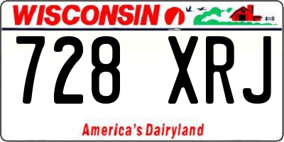 WI license plate 728XRJ