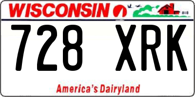 WI license plate 728XRK