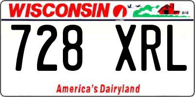 WI license plate 728XRL