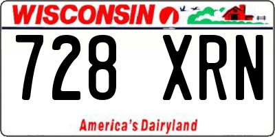 WI license plate 728XRN