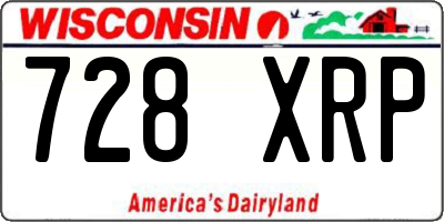 WI license plate 728XRP