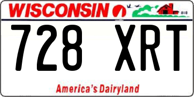 WI license plate 728XRT