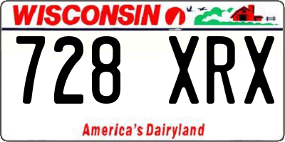 WI license plate 728XRX