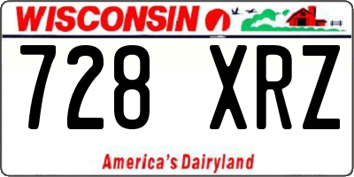 WI license plate 728XRZ