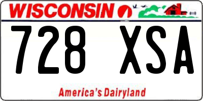 WI license plate 728XSA