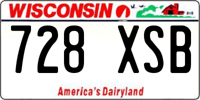 WI license plate 728XSB