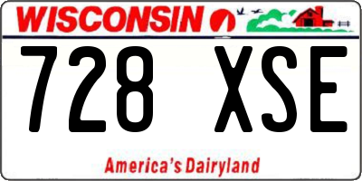 WI license plate 728XSE