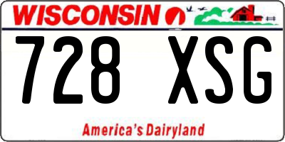 WI license plate 728XSG