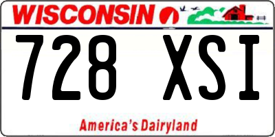 WI license plate 728XSI