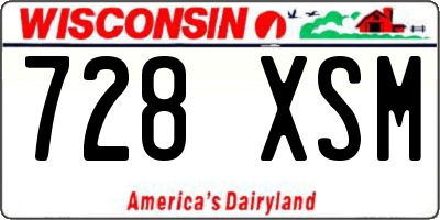 WI license plate 728XSM
