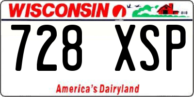 WI license plate 728XSP