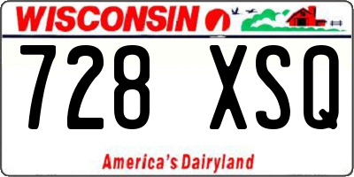 WI license plate 728XSQ