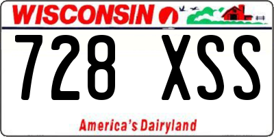 WI license plate 728XSS