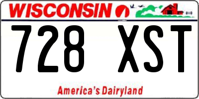 WI license plate 728XST