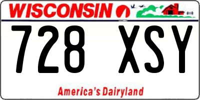WI license plate 728XSY