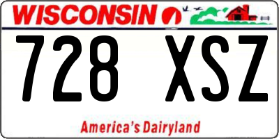 WI license plate 728XSZ