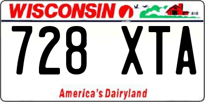 WI license plate 728XTA