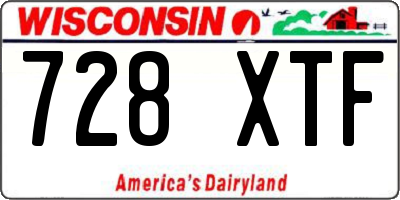 WI license plate 728XTF