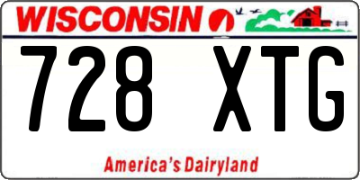 WI license plate 728XTG