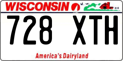 WI license plate 728XTH