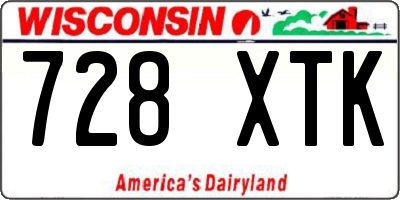 WI license plate 728XTK