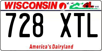 WI license plate 728XTL