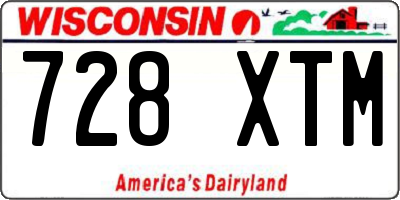 WI license plate 728XTM