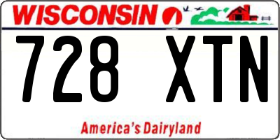 WI license plate 728XTN