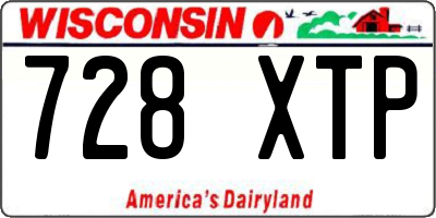 WI license plate 728XTP
