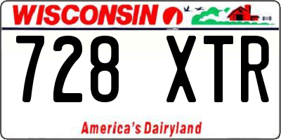 WI license plate 728XTR