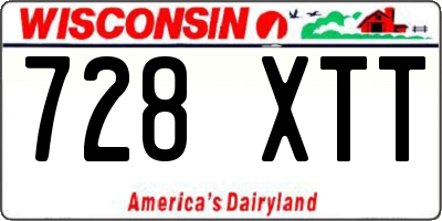 WI license plate 728XTT