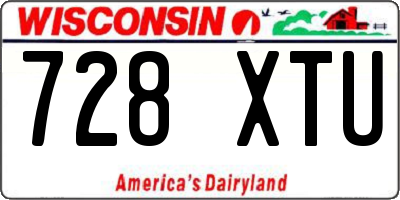 WI license plate 728XTU