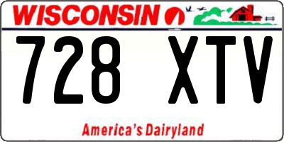 WI license plate 728XTV