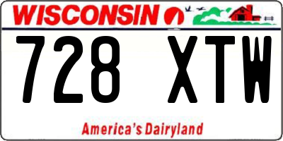 WI license plate 728XTW