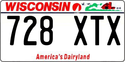 WI license plate 728XTX