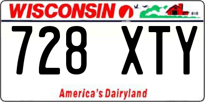 WI license plate 728XTY