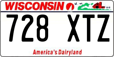 WI license plate 728XTZ