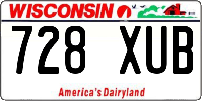WI license plate 728XUB