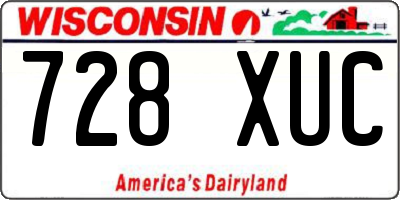 WI license plate 728XUC