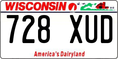 WI license plate 728XUD
